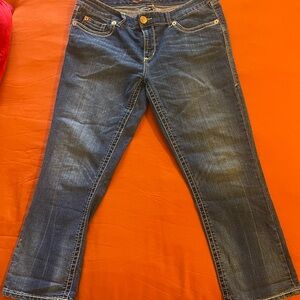 Seven7 Women's Straight Leg Jeans in Dark Blue